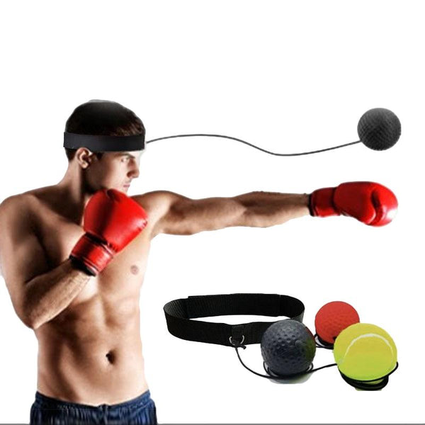 Indoor Boxing Reflex Training Ball With Headband Black Pu Speed Tennis Yellow Strike Pads & Mitts