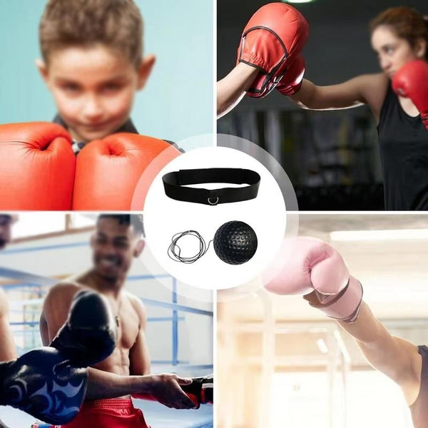 Indoor Boxing Reflex Training Ball With Headband Black Pu Speed Tennis Yellow Strike Pads & Mitts
