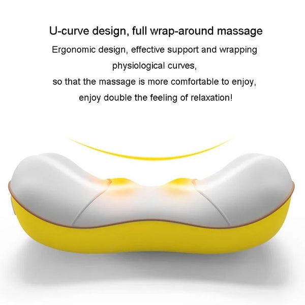 Lumbar And Neck Massager For Car Gray Charging Model Yellow Massagers