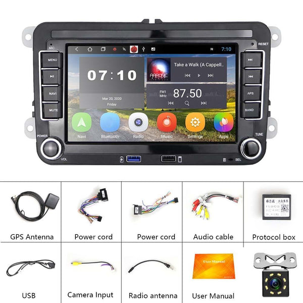 7 Inch Android Car Multimedia Player With Navigation Bluetooth Reversing Camera Fits Volkswagen 10.0 + 16G 12Lights Rear View Monitors/Cams & Kits