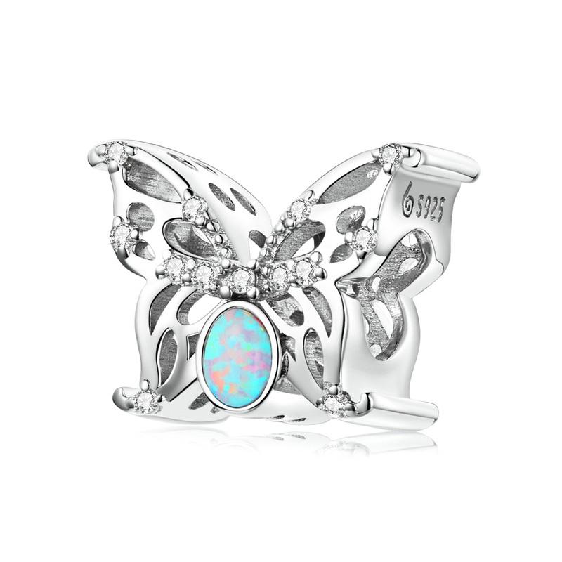 925 Sterling Silver Diy Butterfly Bracelet With Pearl Accents Bsc558 Charms & Pendants