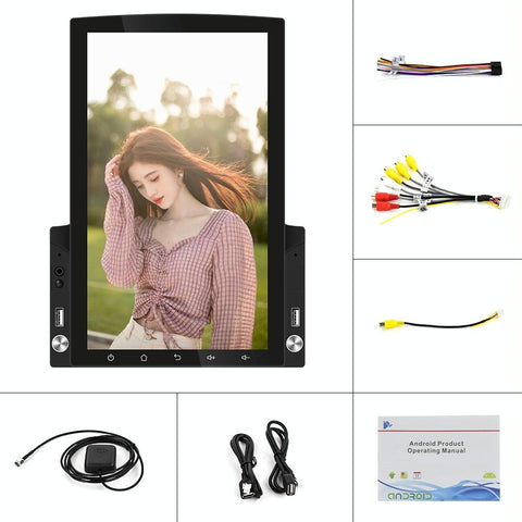 9.7 Inch Vertical Screen Android Car Mp5 Player With Hd 2.5D Glass + 8 Lights Camera Video In Dash Units W/O Gps