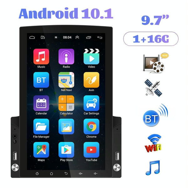 9.7 Inch Vertical Screen Android Car Mp5 Player With Hd 2.5D Glass + 8 Lights Camera Video In Dash Units W/O Gps