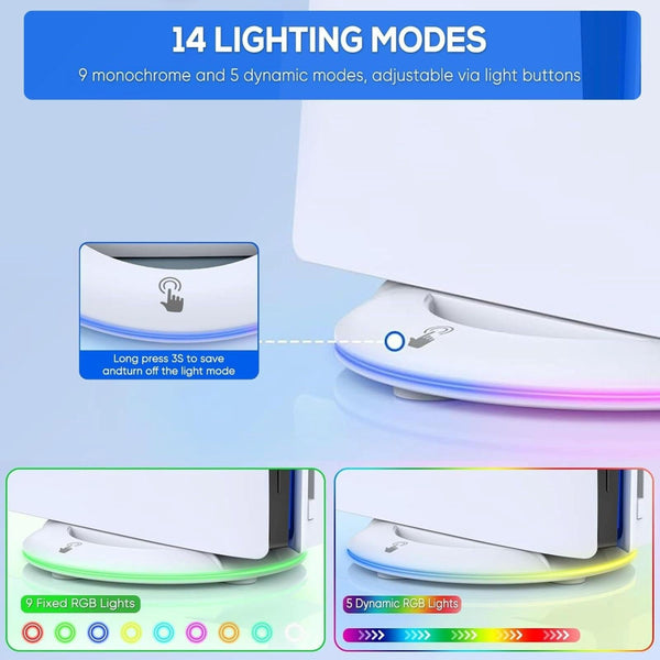 Universal Vertical Cooling Base For Sony Ps5 Slim Black Colourful White Cooling Devices