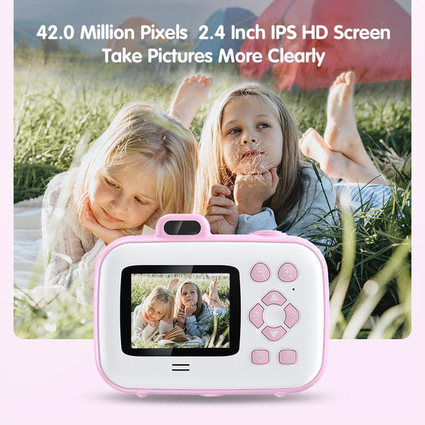 2.4 Inch Smart Digital Kids Thermal Printing Camera With Paper Pink Other Camera & Photo Accs