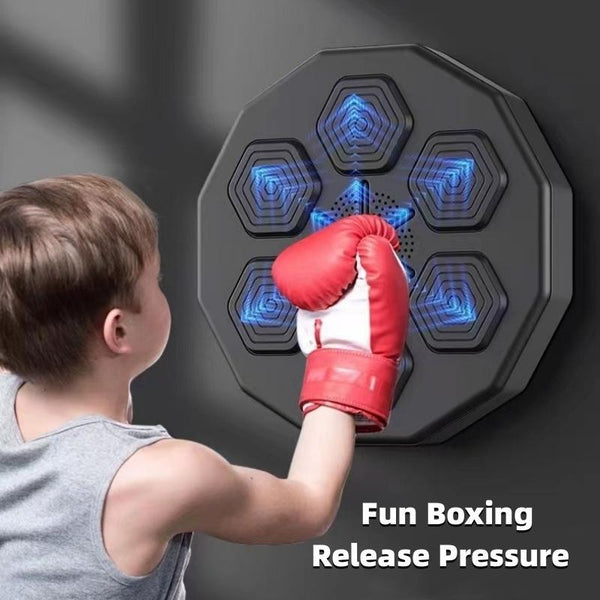 Smart Wall Mounted Boxing Trainer With Adult Gloves Black Punching Bags