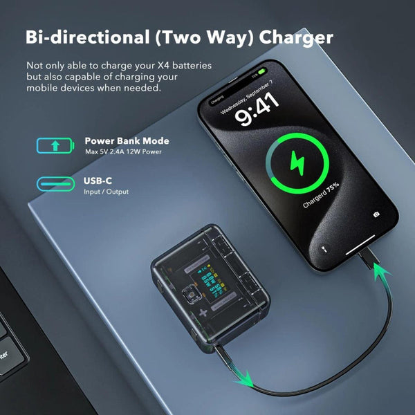 Smart Dual Charging Box For Insta360 X4 Camera Audio And Video Accessory Other Camera & Photo Accs