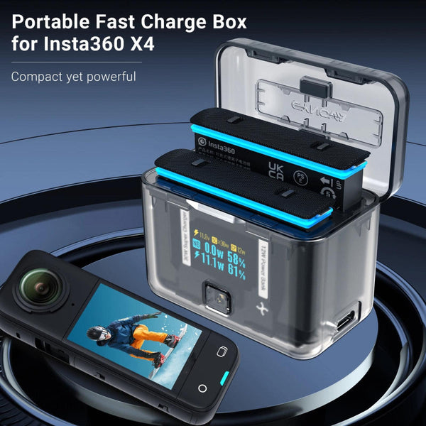 Smart Dual Charging Box For Insta360 X4 Camera Audio And Video Accessory Other Camera & Photo Accs