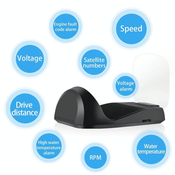 Car Hud Head Up Display With Obd2 & Locator Technology Modes Fault Alarm Other Instruments & Gauges