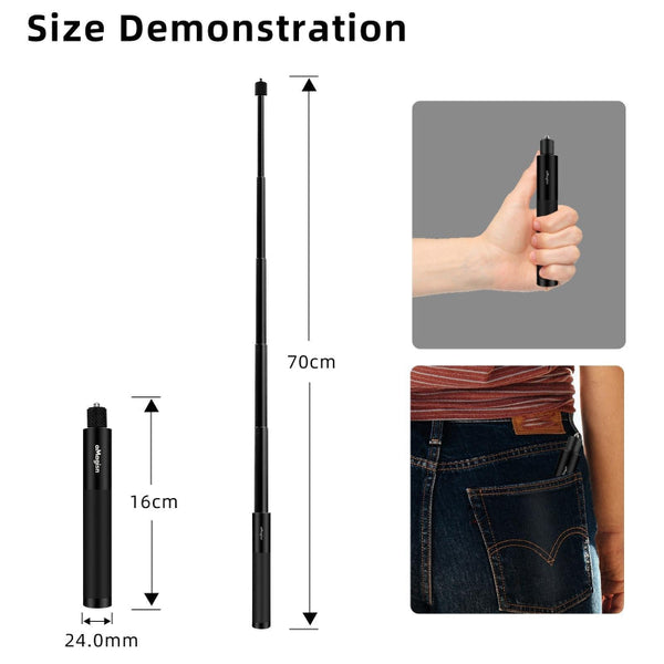 70Cm Straight Pull Selfie Stick For Sports Cameras With 3 Jaw Screw Selfie Sticks