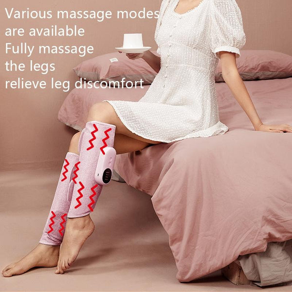 Wireless Leg Massage Pink Double Hot Compress + Air Pressure Massagers