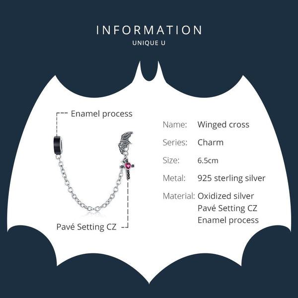 925 Sterling Silver Wing Cross Safety Chain For Diy & Necklaces Bracelets