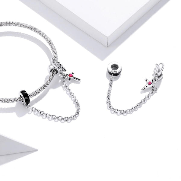 925 Sterling Silver Wing Cross Safety Chain For Diy & Necklaces Bracelets