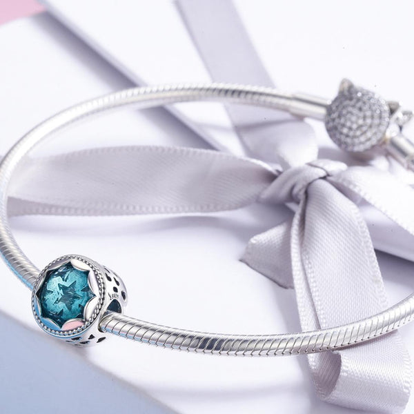 925 Sterling Silver Star Beaded Bracelet / Necklace Accessory Charms & Pendants