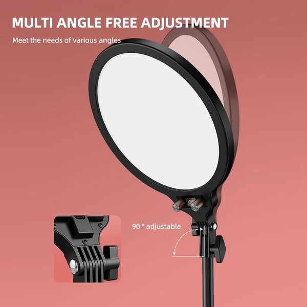 Full Screen Selfie Ring Light Tripod Set For Live Stream 210Cm Height Selfie Lights