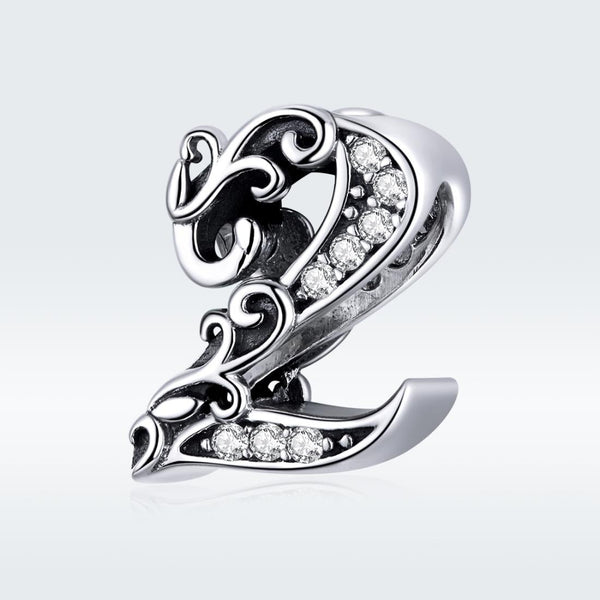 925 Sterling Silver Relief Number Series 0 Beads For Diy Bracelets And Necklaces Style Charms & Pendants