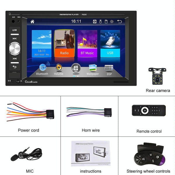 6.2 Inch Dual Spindle Hd Car Mp5 Player + 8 Light Camera Other Car Audio
