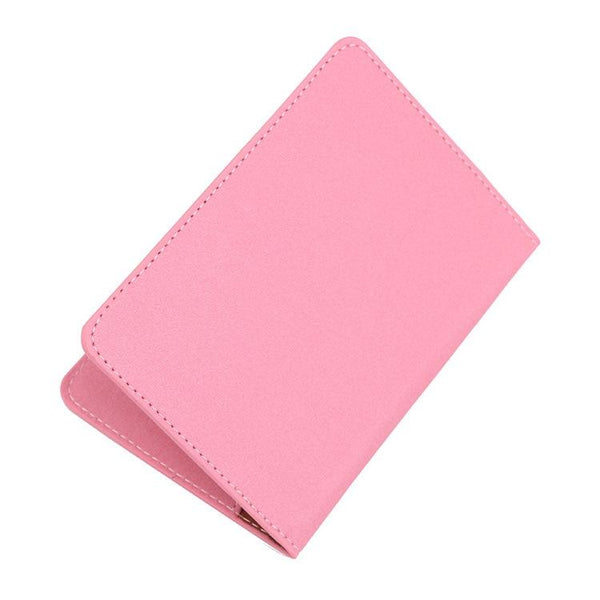 Frosted Pink Pu Multi Card Passport Holder For Travel Abroad Travel Wallets