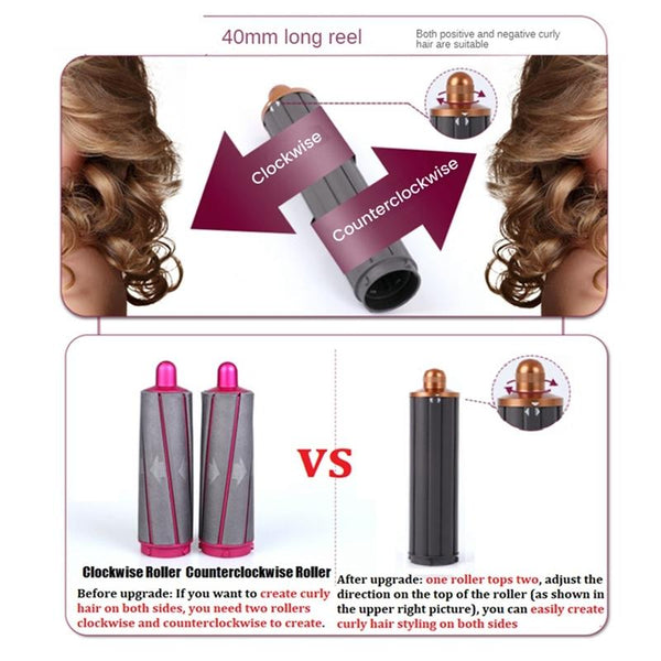 Long Barrel Curling Iron For Dyson Hair Dryer 13.4Cm Upgraded Gold 40Mm Straightening & Curling Irons