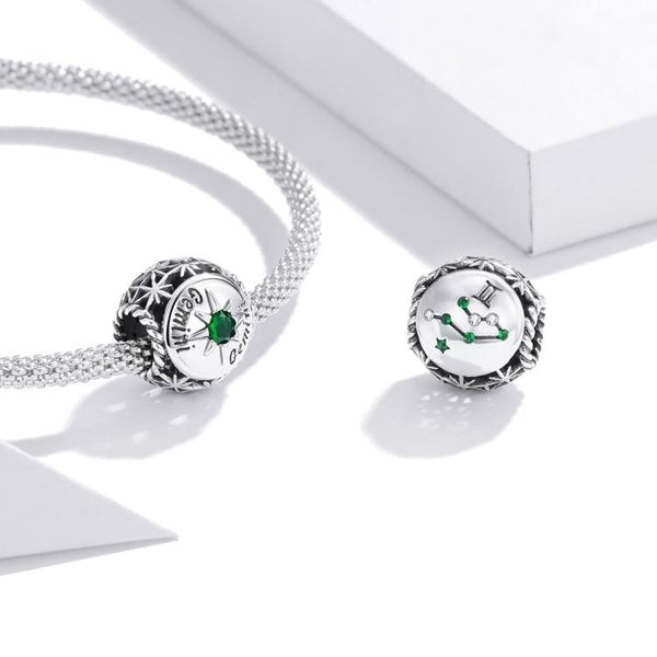 925 Sterling Silver Zodiac Zircon Bead Bracelet / Necklace Set Gemini Style Charms & Pendants