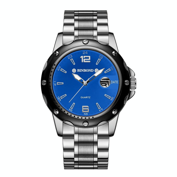 Waterproof Luminous Quartz Watch For Outdoor White Steel Blue Watches