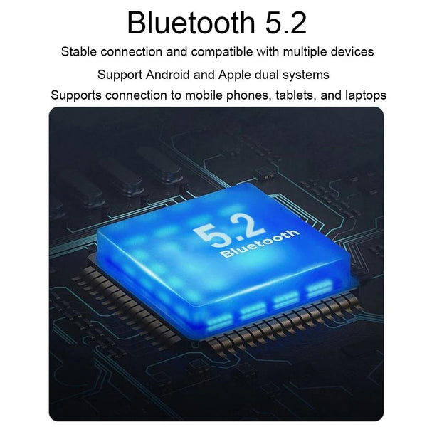 Wireless Bluetooth 5.2 Earphones With Noise Reduction Ear Mounted Design Black Bag Accessories Earbuds