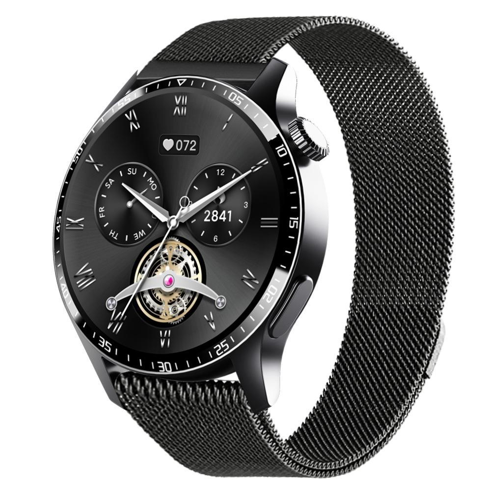 1.35 Inch Smart Watch Bluetooth Calls Health Monitoring 150+ Sports Black Milan Smart Watches