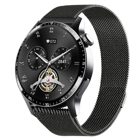 1.35 Inch Smart Watch Bluetooth Calls Health Monitoring 150+ Sports Black Milan Smart Watches