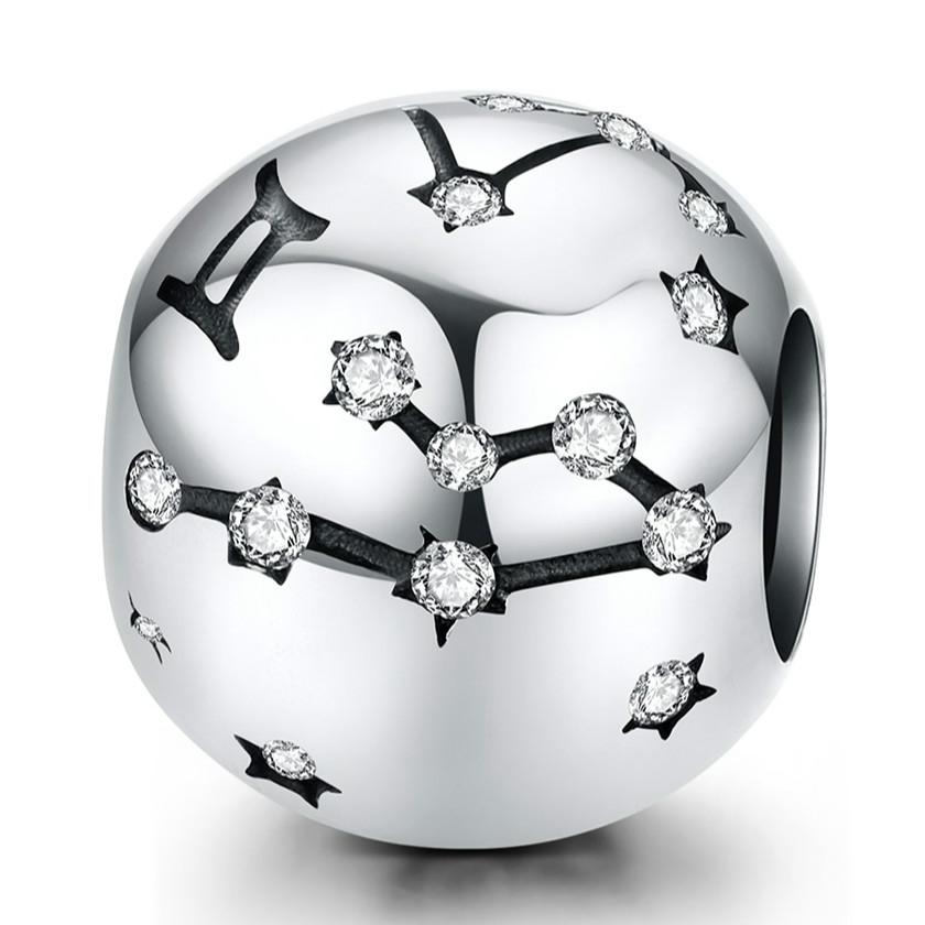 925 Sterling Silver Diy Zodiac Bracelet Beads Gemini Style Charms & Pendants