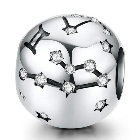 925 Sterling Silver Diy Zodiac Bracelet Beads Gemini Style Charms & Pendants