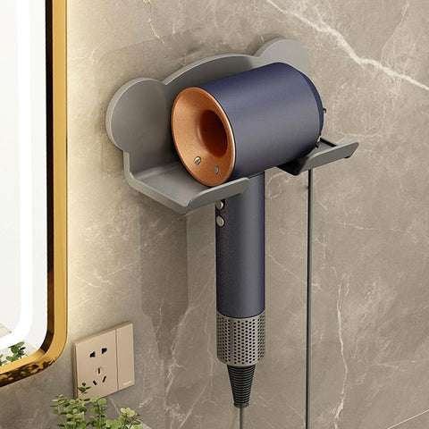 Wall Mounted Holder For Dyson Hair Dryer Bathroom Storage Rack Simple Gray Bathroom Storage & Organisers