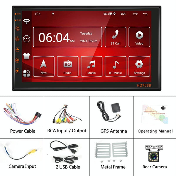 7 Inch Android Navigation Wifi Vehicle Central Control Screen 2 + 16G 12Lights Camera Other Car Video