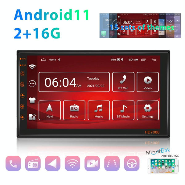 7 Inch Android Navigation Wifi Vehicle Central Control Screen 2 + 16G 12Lights Camera Other Car Video
