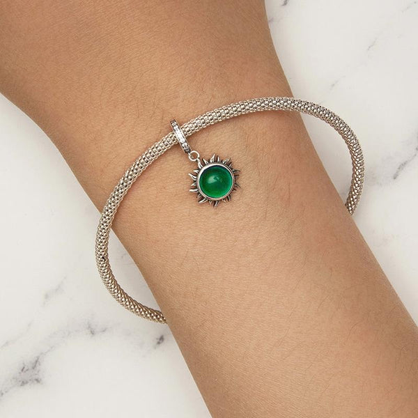 925 Sterling Silver Zircon Sun Pendant Temperature Sensitive Charms & Pendants