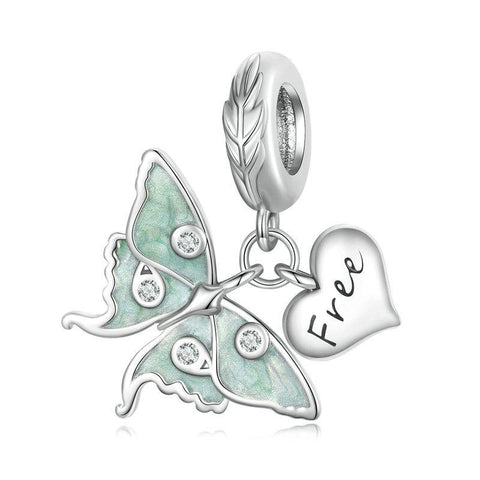 925 Sterling Silver Natural Butterfly Pendant For Diy Bracelet Style Charms & Pendants