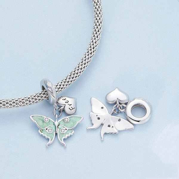 925 Sterling Silver Natural Butterfly Pendant For Diy Bracelet Style Charms & Pendants