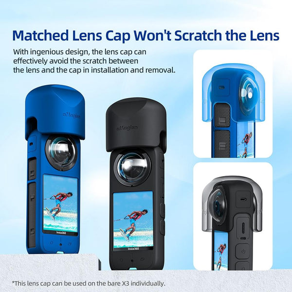 Amagisn Silicone Protective Cover For Insta360 X3 Body Camera Cases Bags & Covers