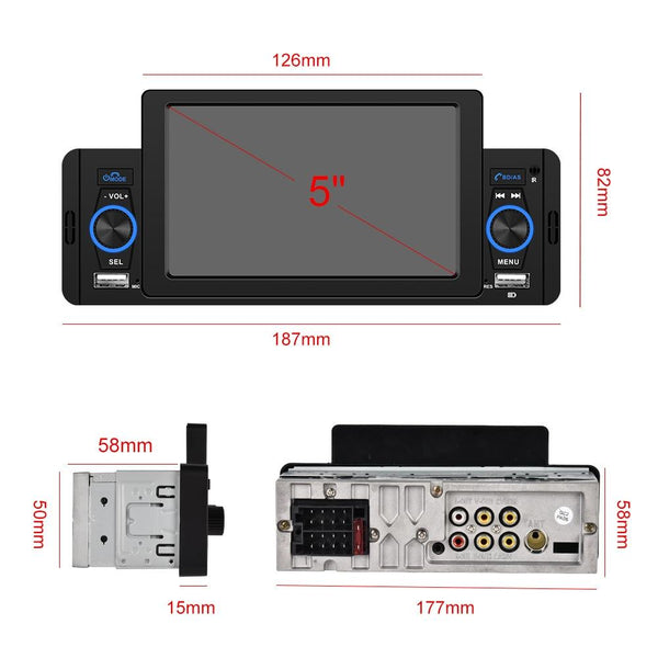 5 Inch Car Mp5 Player With Bluetooth & Microphone + 12 Lights Camera Other Car Audio