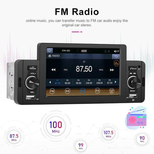 5 Inch Car Mp5 Player With Bluetooth & Microphone + 12 Lights Camera Other Car Audio