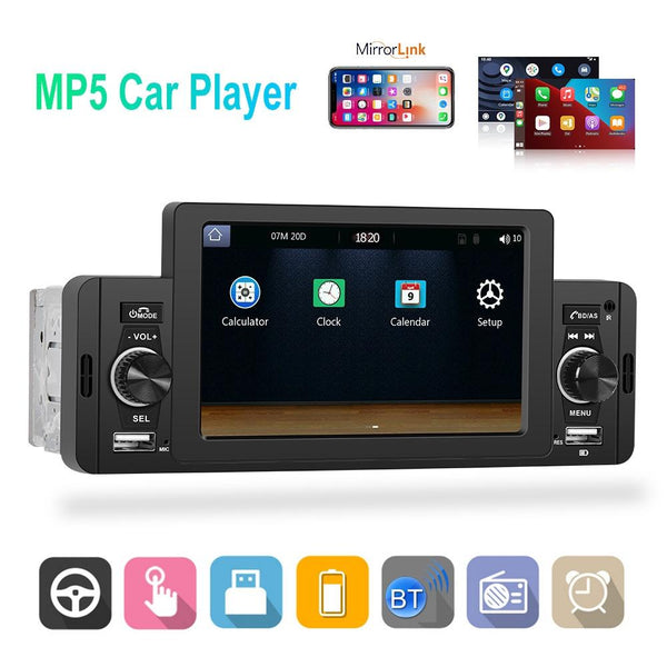 5 Inch Car Mp5 Player With Bluetooth & Microphone + 12 Lights Camera Other Car Audio