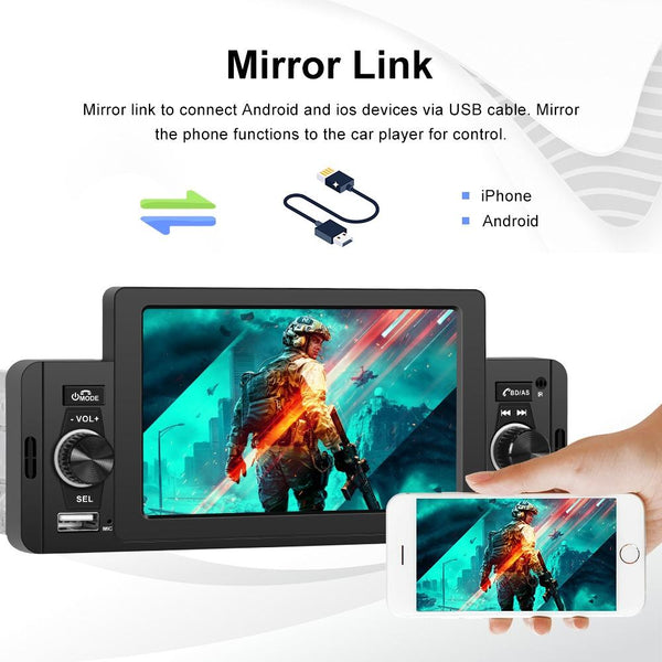 5 Inch Car Mp5 Player With Bluetooth & Microphone + 12 Lights Camera Other Car Audio