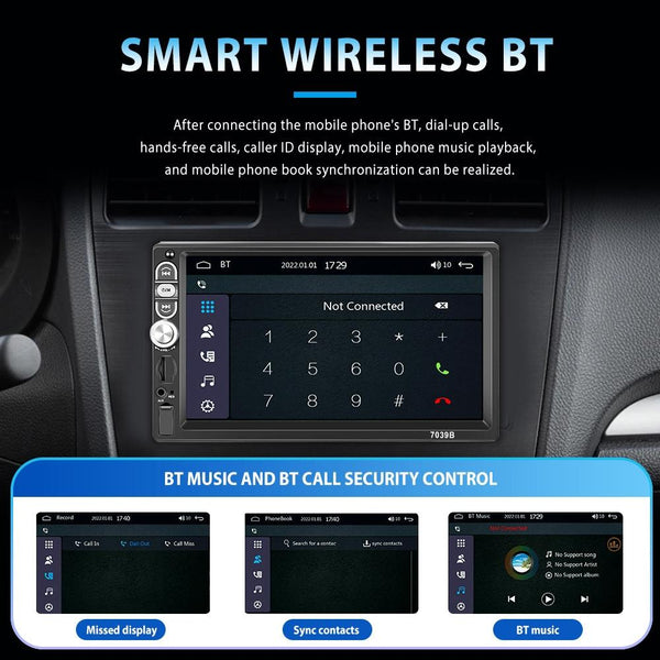 7 Inch Mp5 Bluetooth Carplay Player With Reversing Camera + 8 Lights Other Car Video