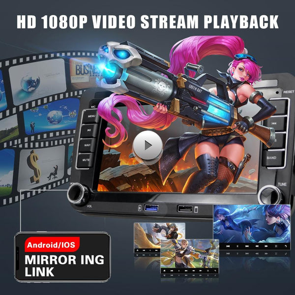 7 Inch Android Car Multimedia Player With Navigation Bluetooth Reversing Camera 10.0 Os 2 + 32G 12Lights Fits Volkswagen Rear View Monitors/Cams & Kit