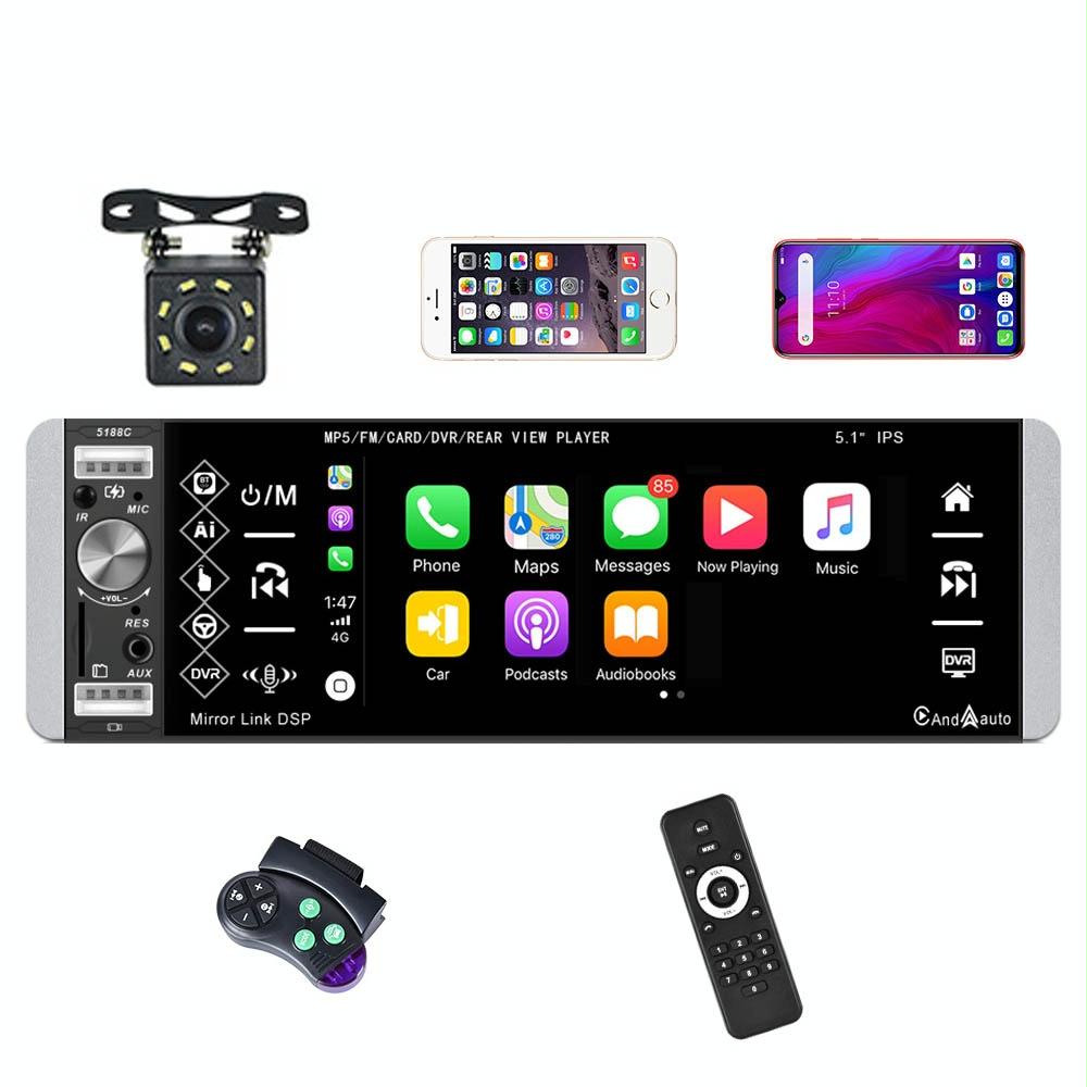 5.1 Inch Ips Capacitive Carplay Player + 8 Light Camera Video In Dash Units W/O Gps