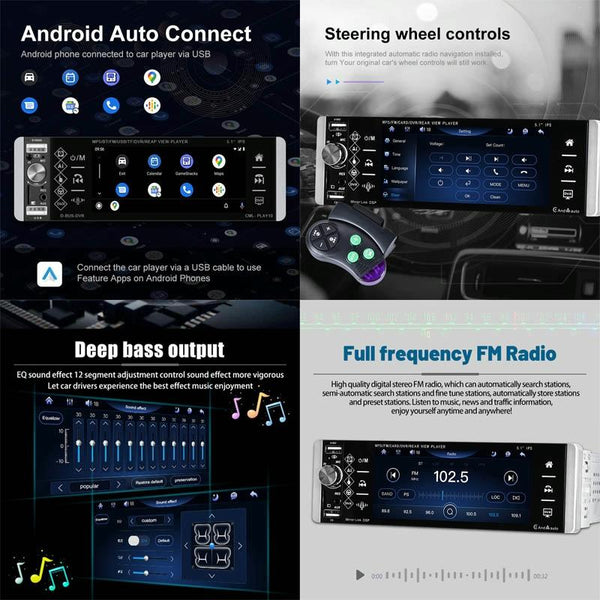 5.1 Inch Ips Capacitive Carplay Player + 8 Light Camera Video In Dash Units W/O Gps
