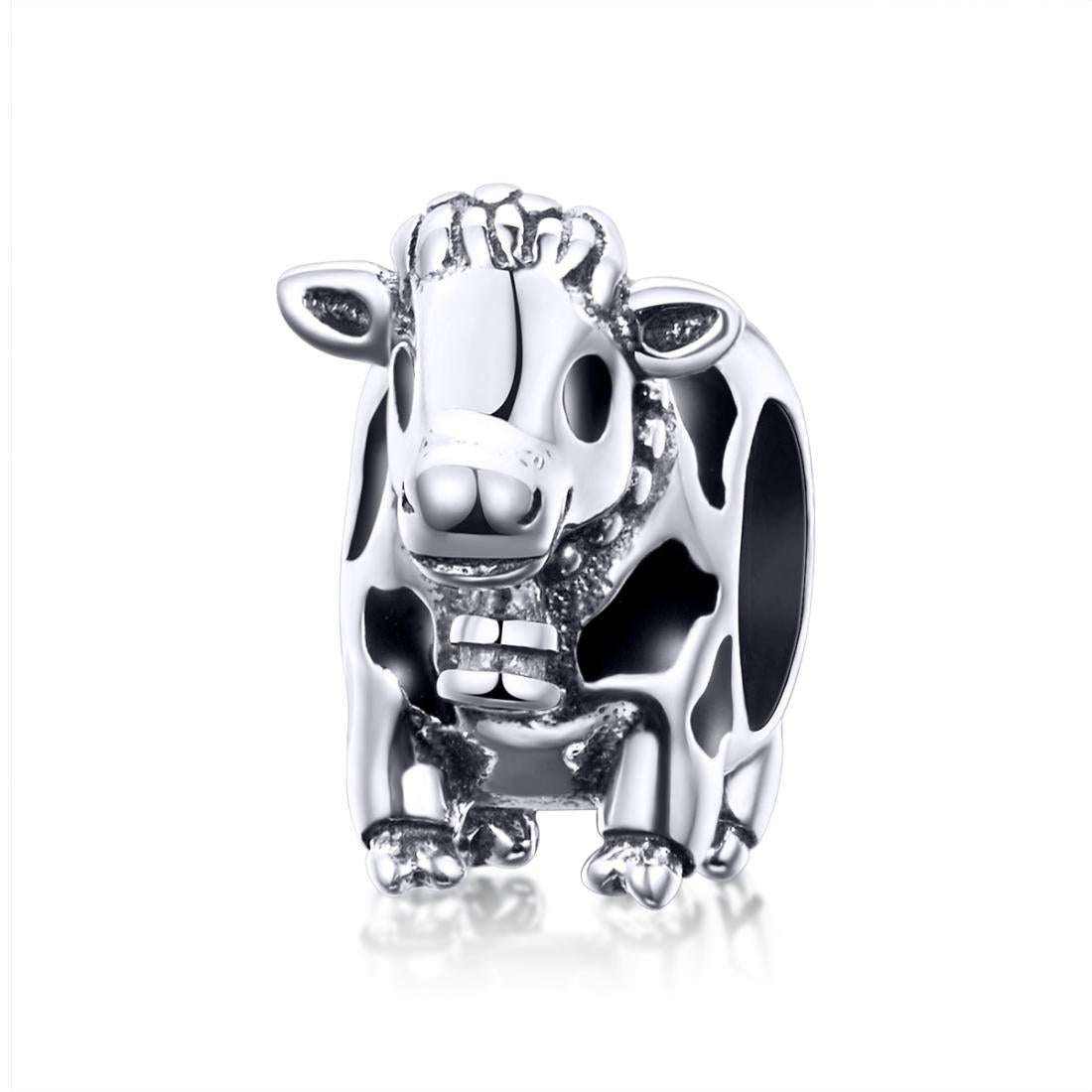 925 Sterling Silver Cow Beaded Bracelet Accessory Charms & Pendants
