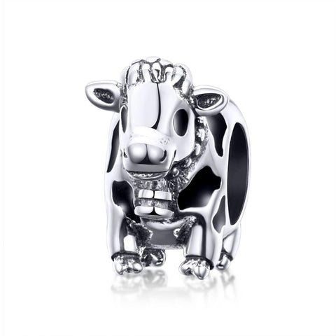 925 Sterling Silver Cow Beaded Bracelet Accessory Charms & Pendants