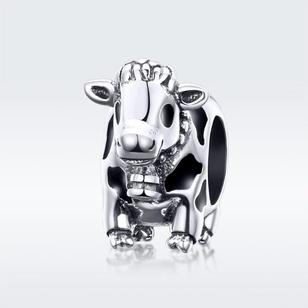925 Sterling Silver Cow Beaded Bracelet Accessory Charms & Pendants
