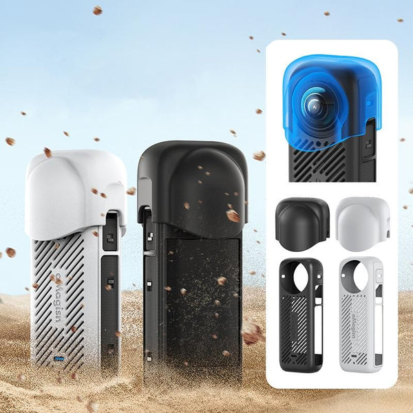 Amagisn Silicone Protective Cover For Insta360 X4_Black Camera Cases Bags & Covers