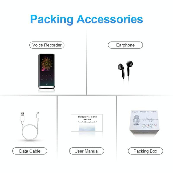 High Def Noise Reduction Mp4 Player 16Gb Bluetooth Ipods & Mp3 Players